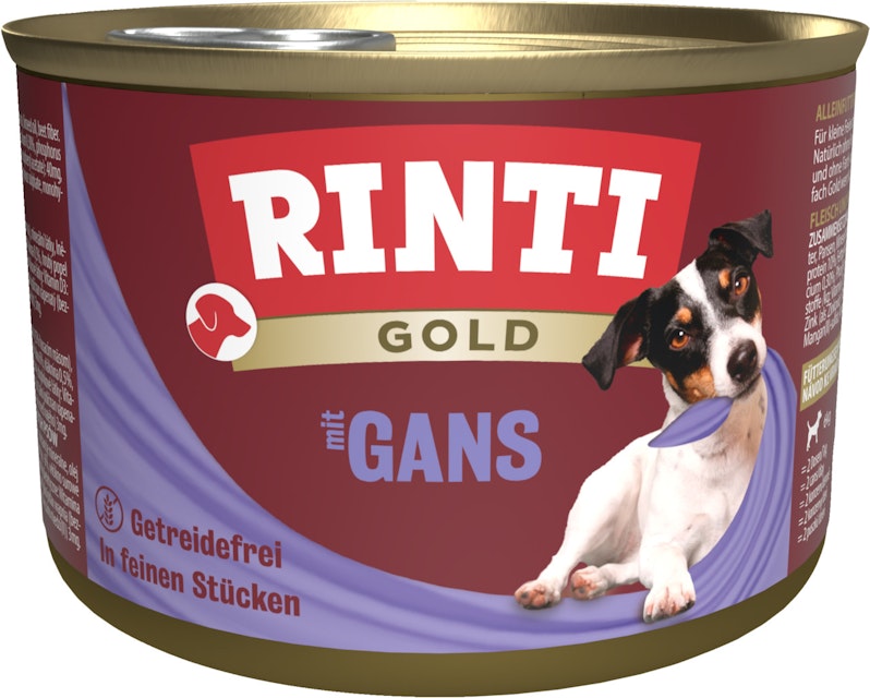 RINTI Gold 185g Dose Hundenassfutter 12 x 185 Gramm Adult GansVorschaubild