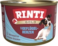 RINTI Gold 185g Dose Hundenassfutter Sparpaket 24 x 185 Gramm Adult GeflügelherzenVorschaubild