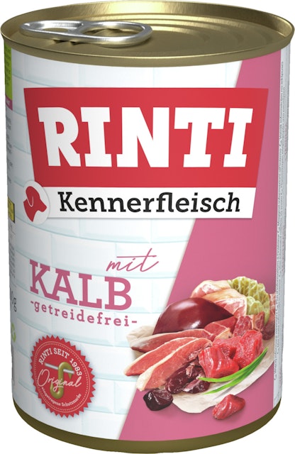 RINTI Kennerfleisch 400g Dose Hundenassfutter 48 x 400 Gramm KalbVorschaubild