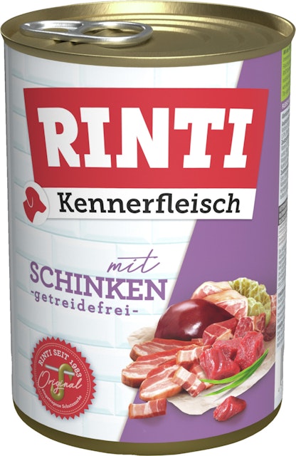 RINTI Kennerfleisch 400g Dose Hundenassfutter 48 x 400 Gramm SchinkenVorschaubild