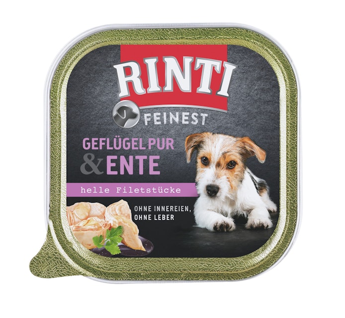RINTI Feinest 150g Schale Hundenassfutter 11 x 150 Gramm Geflügel Pur & EnteVorschaubild
