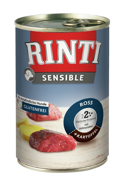 RINTI Sensible 400g Dose Hundenassfutter 12 x 400 Gramm Ross + KartoffelVorschaubild