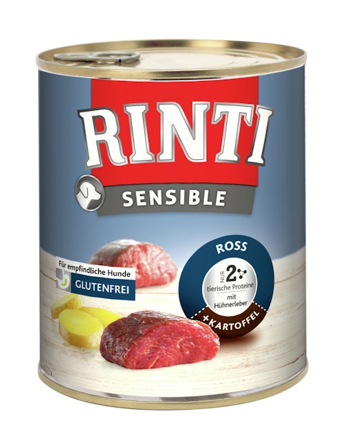 RINTI Sensible 800g Dose Hundenassfutter 12 x 800 Gramm Ross + KartoffelVorschaubild