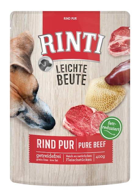 RINTI Leichte Beute 400g Frischebeutel Hundenassfutter 10 x 400 Gramm Rind PurVorschaubild