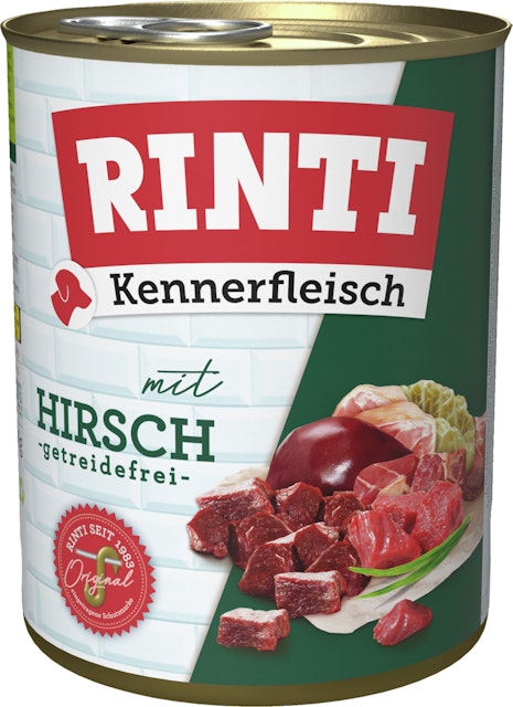 RINTI Kennerfleisch 800g Dose Hundenassfutter 12 x 800 Gramm HirschVorschaubild