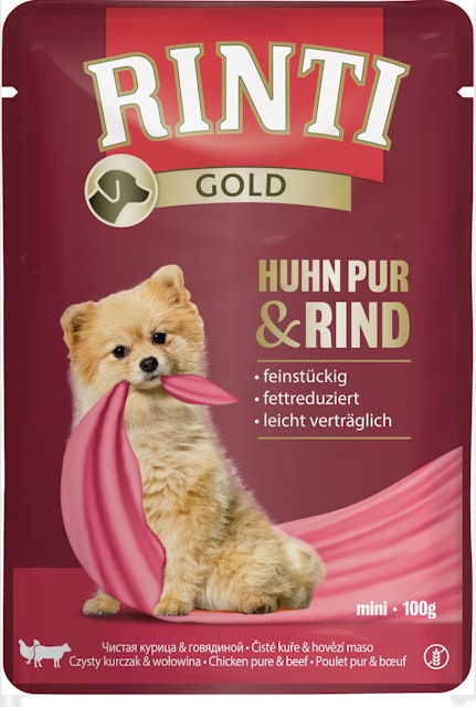 RINTI Gold 100g Hundenassfutter 10 x 100 Gramm Huhn Pur & RindVorschaubild
