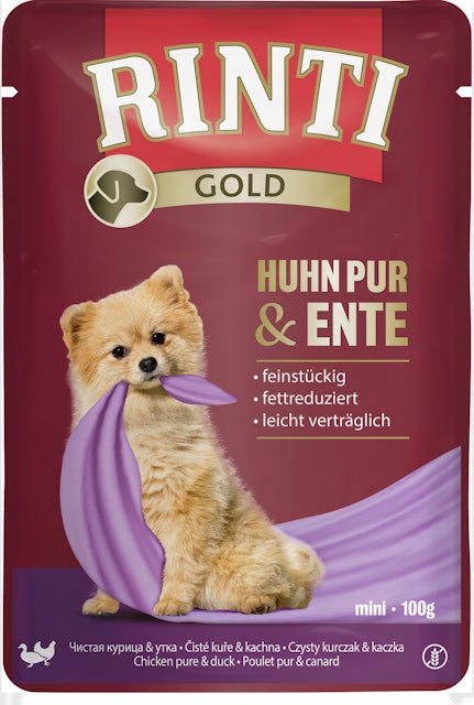 RINTI Gold 100g Hundenassfutter 10 x 100 Gramm Huhn Pur & EnteVorschaubild