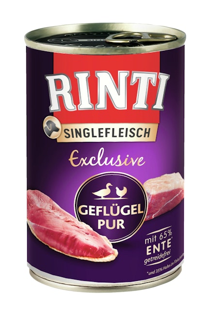 RINTI Singlefleisch Exclusive 400g Dose Hundenassfutter 12 x 400 Gramm Geflügel PurVorschaubild