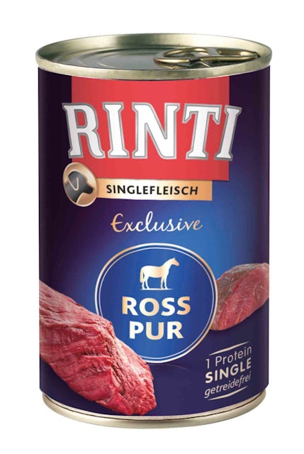 RINTI Singlefleisch Exclusive 400g Dose Hundenassfutter 12 x 400 Gramm Ross PurVorschaubild