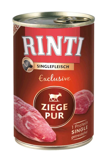 RINTI Singlefleisch Exclusive 400g Dose Hundenassfutter 12 x 400 Gramm Ziege PurVorschaubild