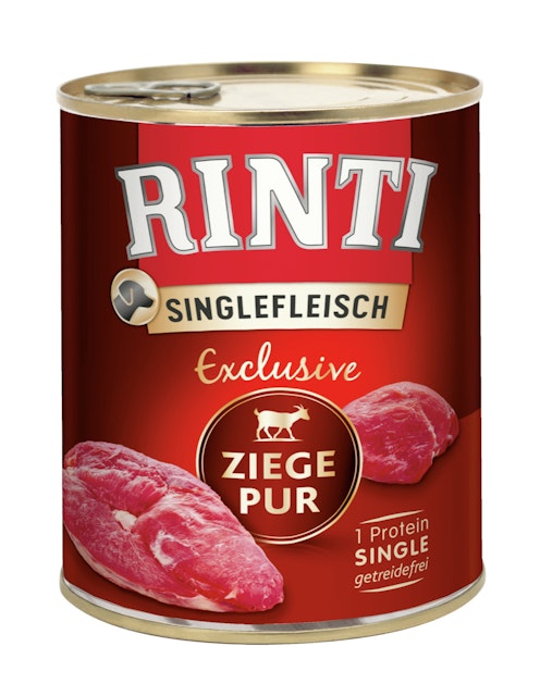 RINTI Singlefleisch Exclusive 800g Dose Hundenassfutter 6 x 800 Gramm Ziege PurVorschaubild