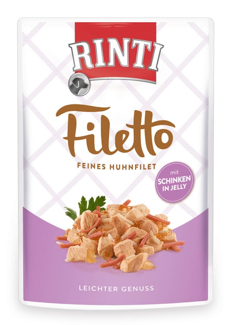 RINTI Filetto 100g Beutel Hundenassfutter 24 x 100 Gramm Huhn & Schinken in JellyVorschaubild