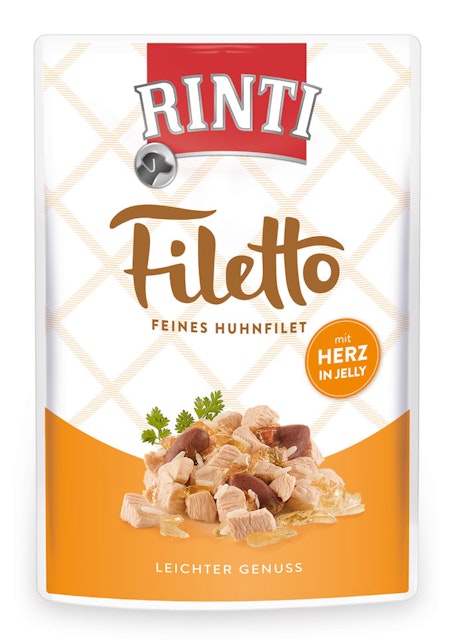 RINTI Filetto 100g Beutel Hundenassfutter 24 x 100 Gramm Huhn & Hühnerherzen in JellyVorschaubild