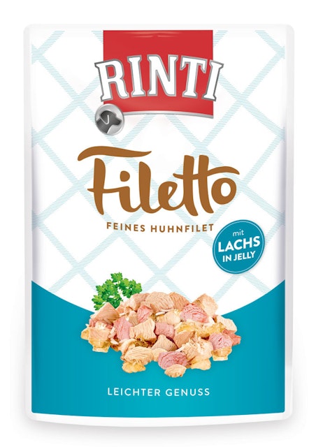 RINTI Filetto 100g Beutel Hundenassfutter 24 x 100 Gramm Huhn & Lachs in JellyVorschaubild