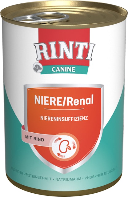RINTI Canine 400 Gramm Diätnahrung für Hunde 12 x 400 Gramm Niere/Renal RindVorschaubild