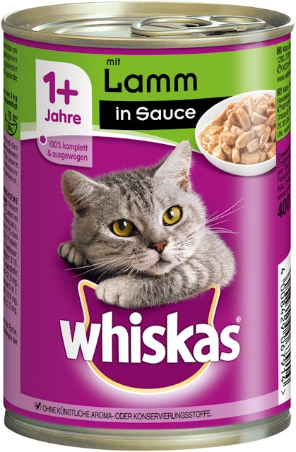 Whiskas 1+ Terrine in Sauce 400 Gramm Katzennassfutter 12 x 400 Gramm LammVorschaubild