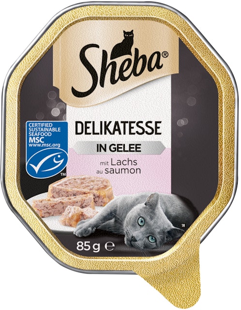 Sheba Delikatesse Gelee 85 Gramm Katzennassfutter 22 x 85 Gramm Geschnetzeltes mit LachsVorschaubild