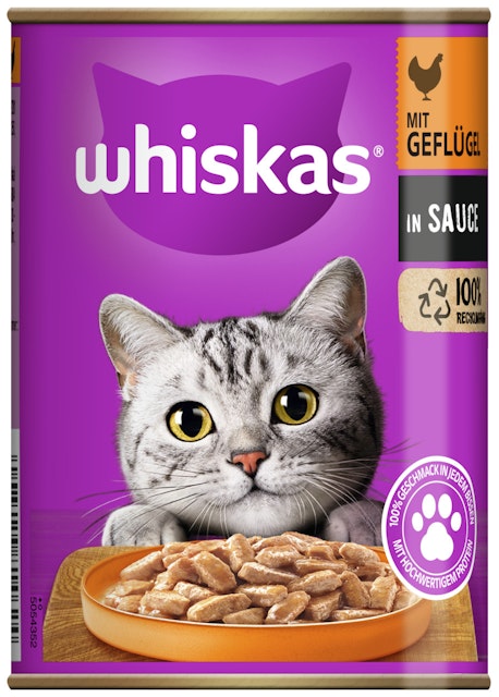 Whiskas 1+ Terrine in Sauce 400 Gramm Katzennassfutter 12 x 400 Gramm GeflügelVorschaubild