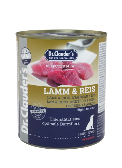 Dr. Clauder's Selected Meat Pre Biotics 800g Dosen Hundenassfutter Lamm & Reis 6x800gVorschaubild