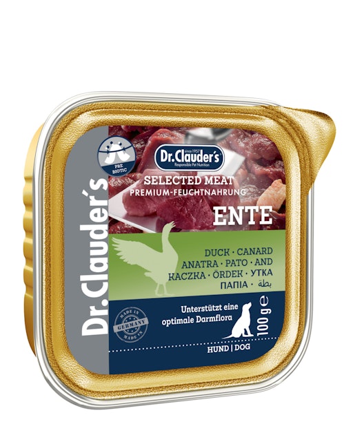 Dr. Clauder's Selected Meat Pre Biotics 100g Schalen Hundenassfutter Ente 30x100gVorschaubild