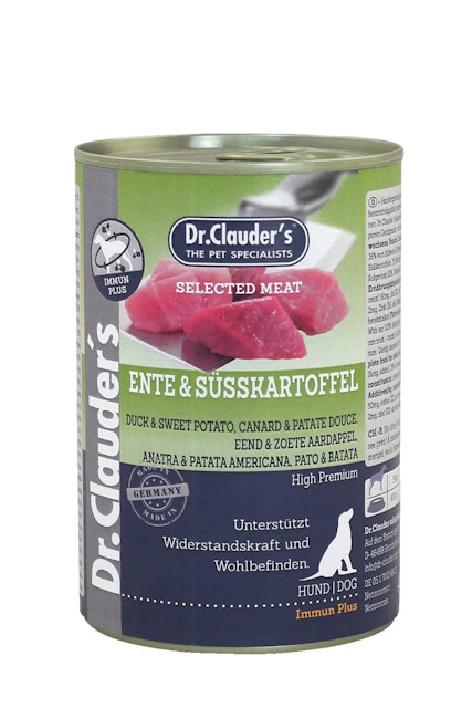 Dr. Clauder's Selected Meat Immun plus 400g Dosen Hundenassfutter Ente & Süßkartoffel 6x400gVorschaubild