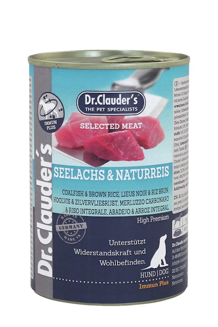 Dr. Clauder's Selected Meat Immun plus 400g Dosen Hundenassfutter Seelachs & Naturreis 6x400gVorschaubild