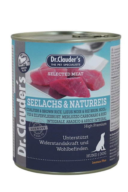 Dr. Clauder's Selected Meat Immun plus 800g Dosen Hundenassfutter Seelachs & Naturreis 6x800gVorschaubild