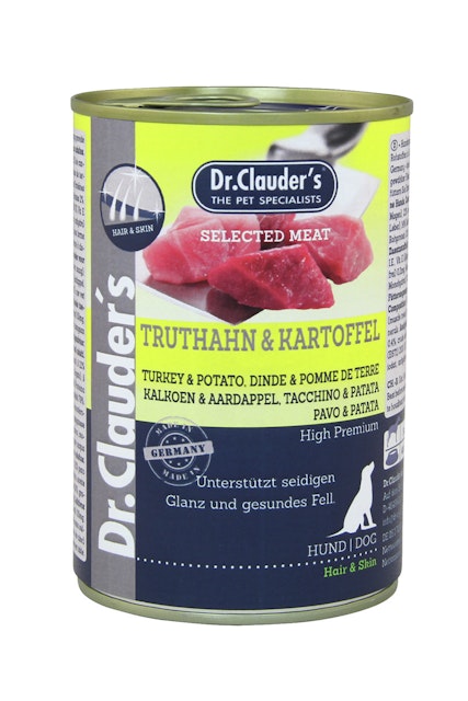 Dr. Clauder's Selected Meat Pro Hair & Skin 400g Dosen Hundenassfutter Truthahn & Kartoffel 6x400gVorschaubild