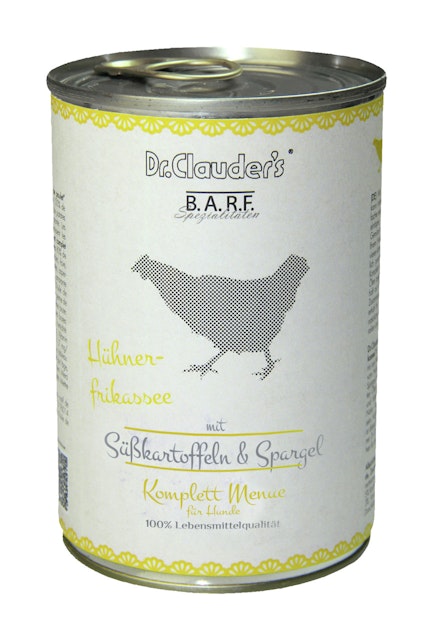 Dr. Clauder's BARF Komplett Menü 400g Dosen Hundenassfutter Sparpaket Hühnerfrikassee 12x400gVorschaubild