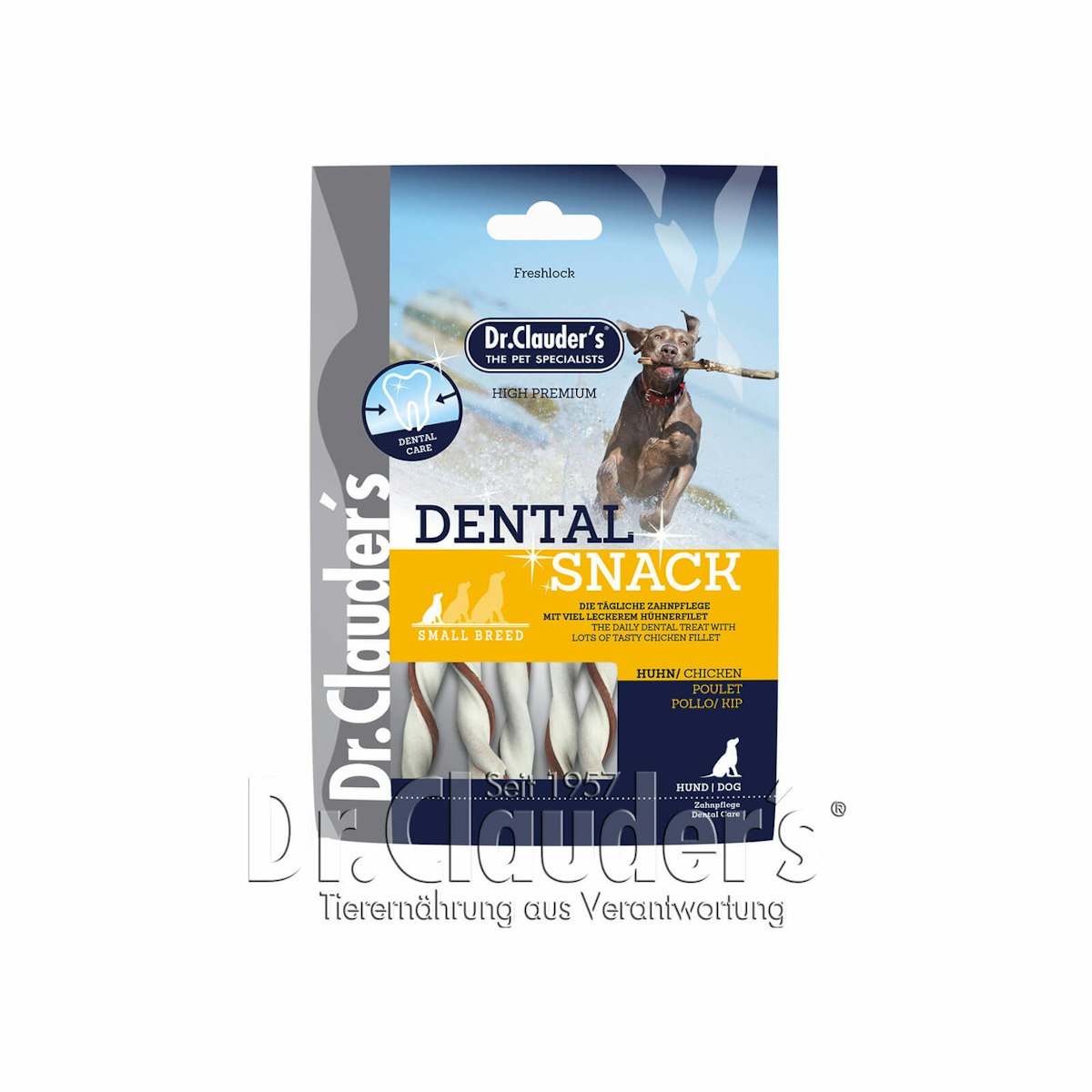 Dr. Clauder’s Dental Snack Hundesnacks Huhn Small Breed 10 x 80 Gramm