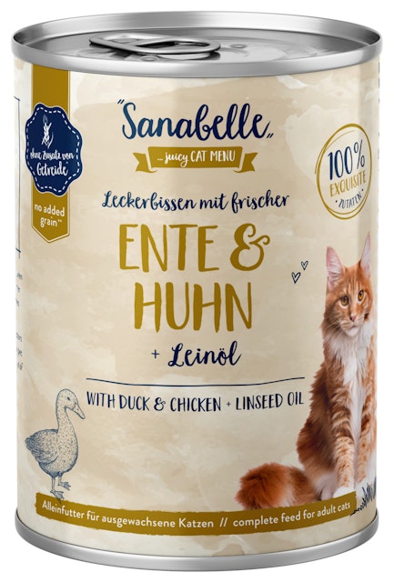 Sanabelle Adult Leckerbissen 400g Katzennassfutter 6 x 400 Gramm Ente & HuhnVorschaubild