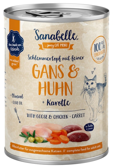 Sanabelle Adult Schlemmertopf 380g Katzennassfutter 6 x 380 Gramm Gans & HuhnVorschaubild