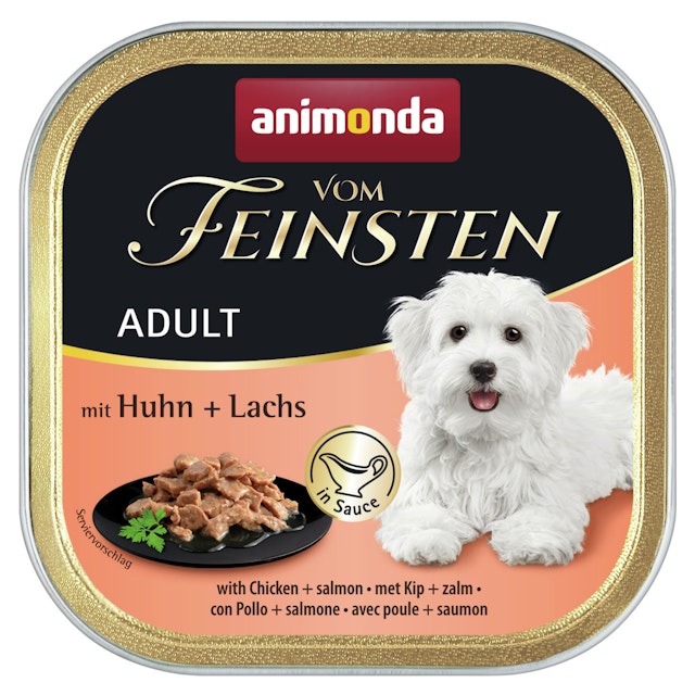 animonda Vom Feinsten Adult in Sauce 150g Schale Hundenassfutter 22 x 150 Gramm Huhn + LachsVorschaubild