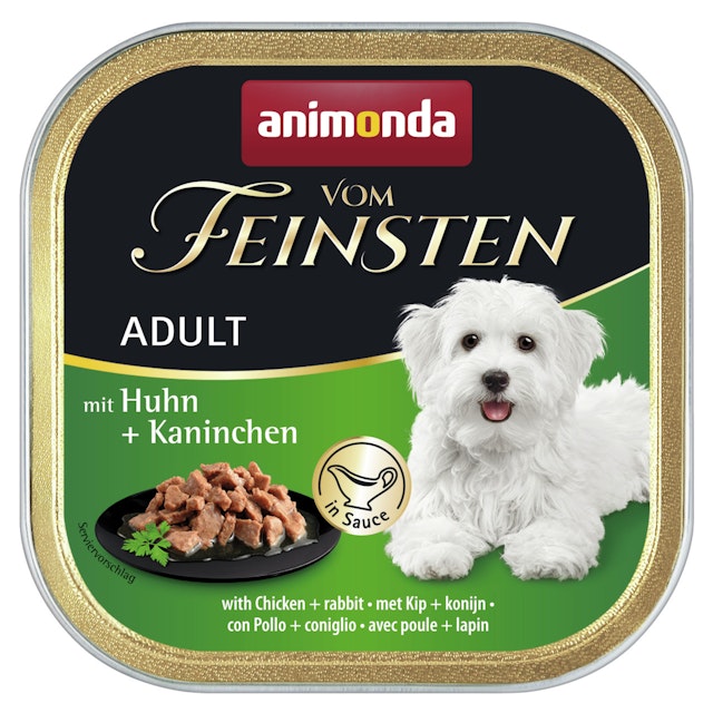 animonda Vom Feinsten Adult in Sauce 150g Schale Hundenassfutter 22 x 150 Gramm Huhn + KaninchenVorschaubild