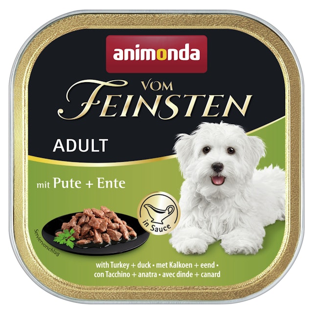 animonda Vom Feinsten Adult in Sauce 150g Schale Hundenassfutter 22 x 150 Gramm Pute + EnteVorschaubild