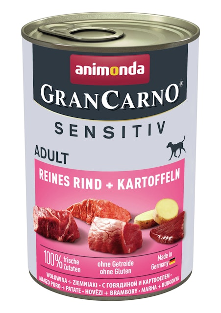 animonda Gran Carno Sensitiv Adult 400g Dose Hundenassfutter 6 x 400 Gramm Reines Rind + KartoffelnVorschaubild