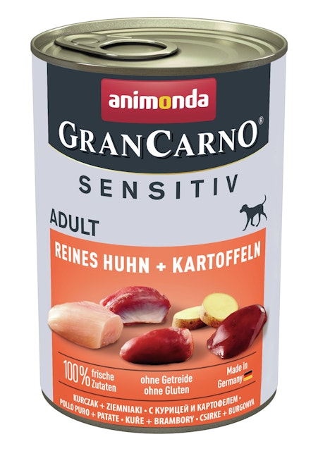 animonda Gran Carno Sensitiv Adult 400g Dose Hundenassfutter 6 x 400 Gramm Reines Huhn + KartoffelnVorschaubild