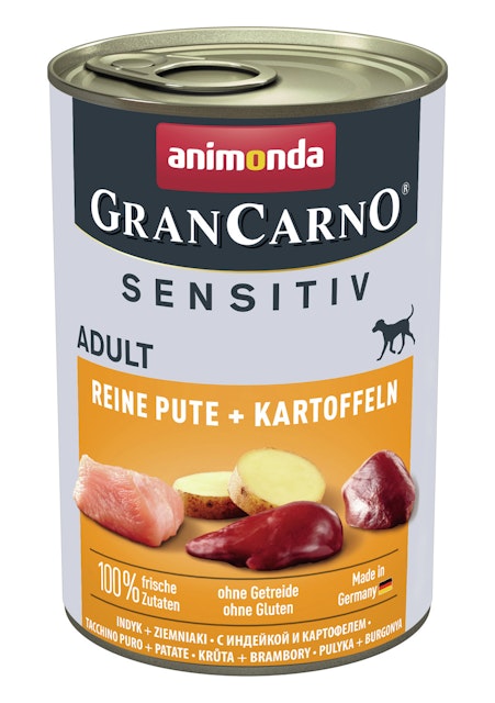 animonda Gran Carno Sensitiv Adult 400g Dose Hundenassfutter 6 x 400 Gramm Reine Pute + KartoffelnVorschaubild