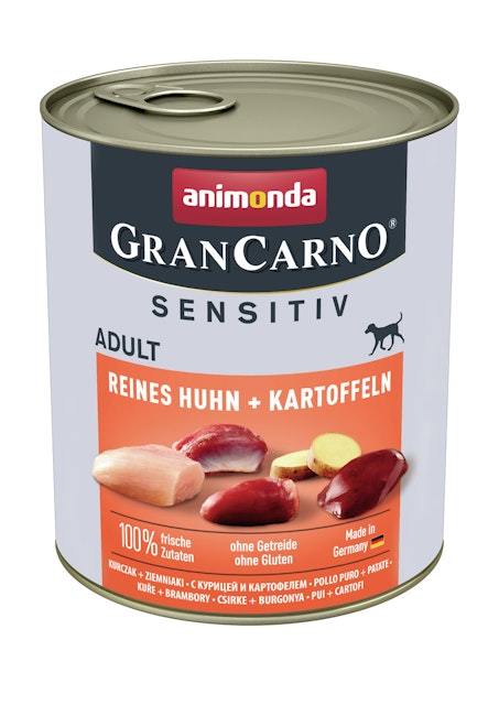 animonda Gran Carno Sensitive Adult 800g Dose Hundenassfutter 6 x 800 Gramm Reines Huhn + KartoffelnVorschaubild