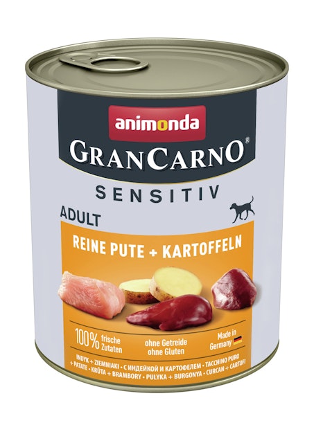 animonda Gran Carno Sensitive Adult 800g Dose Hundenassfutter 6 x 800 Gramm Reine Pute + KartoffelnVorschaubild