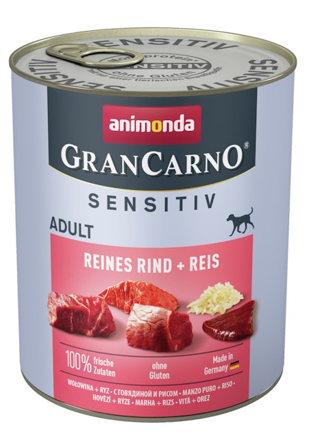 animonda Gran Carno Sensitive Adult 800g Dose Hundenassfutter 6 x 800 Gramm Reines Rind + ReisVorschaubild