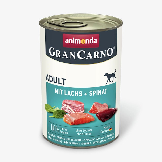 animonda Gran Carno Adult 400g Dose Hundenassfutter 6 x 400 Gramm Lachs und SpinatVorschaubild