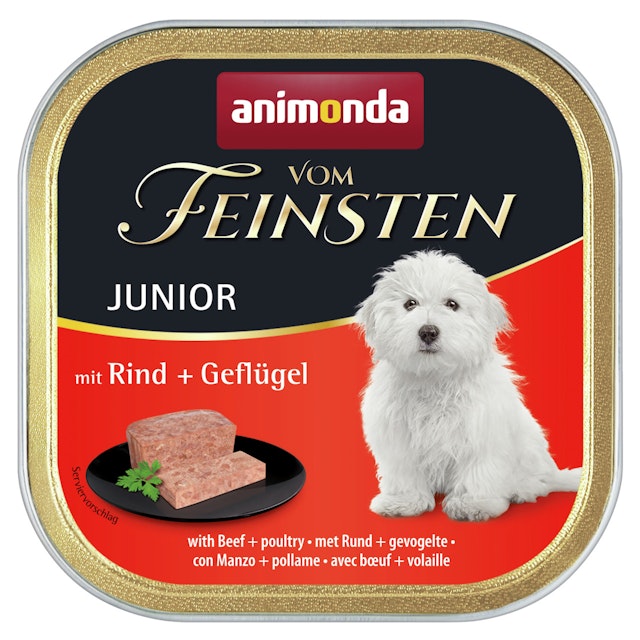 animonda Vom Feinsten Junior 150g Schale Hundenassfutter 22 x 150 Gramm Rind + GeflügelVorschaubild