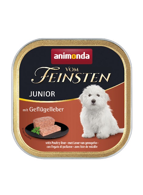 animonda Vom Feinsten Junior 150g Schale Hundenassfutter 22 x 150 Gramm GeflügelleberVorschaubild