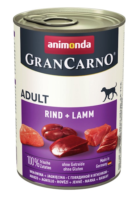 animonda Gran Carno Adult 400g Dose Hundenassfutter Sparpaket 12 x 400 Gramm Rind + LammVorschaubild