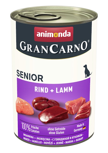 animonda Gran Carno Senior 400g Dose Hundenassfutter Sparpaket 12 x 400 Gramm Rind + LammVorschaubild