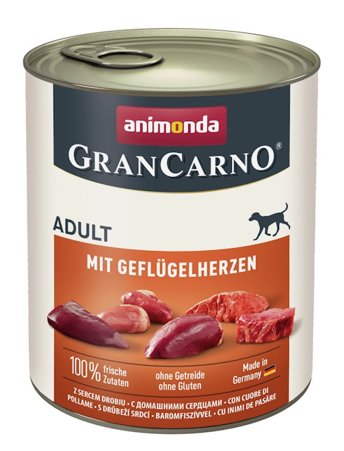 animonda Gran Carno Adult 800g Dose Hundenassfutter 6 x 800 Gramm mit GeflügelherzenVorschaubild