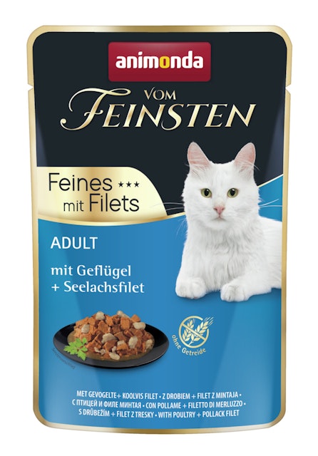 animonda Vom Feinsten Adult Feines mit Filets 85g Katzennassfutter 18 x 85 Gramm Geflügel + SeelachsfiletVorschaubild