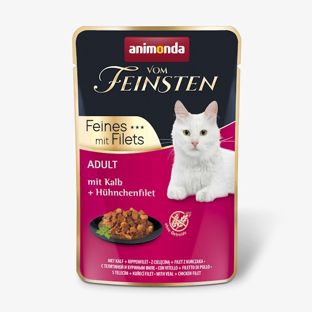 animonda Vom Feinsten Adult Feines mit Filets 85g Katzennassfutter 18 x 85 Gramm Kalb + HühnchenfiletVorschaubild