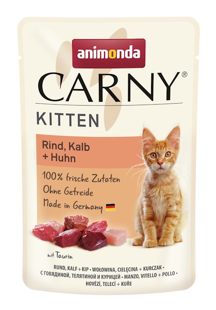 animonda Carny Kitten 85g Beutel Katzennassfutter 12 x 85 Gramm Rind, Kalb + HuhnVorschaubild